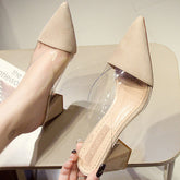 Chunky Heel Cap-toe Pumps Sandals